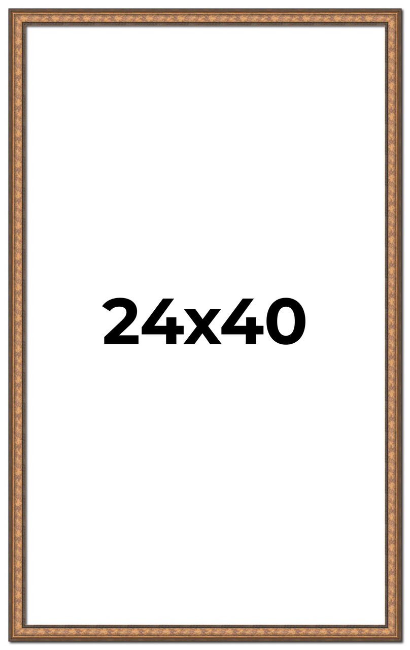 Slim Profile Gold Picture Frame - UV Acrylic, Foam Board Backing, Hanging Hardware